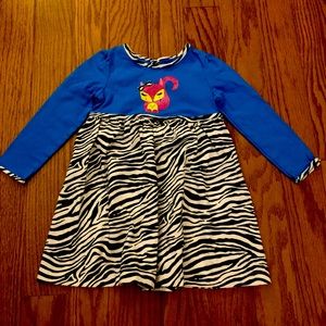 Blue dress with pink fox and zebra Flowey bottom